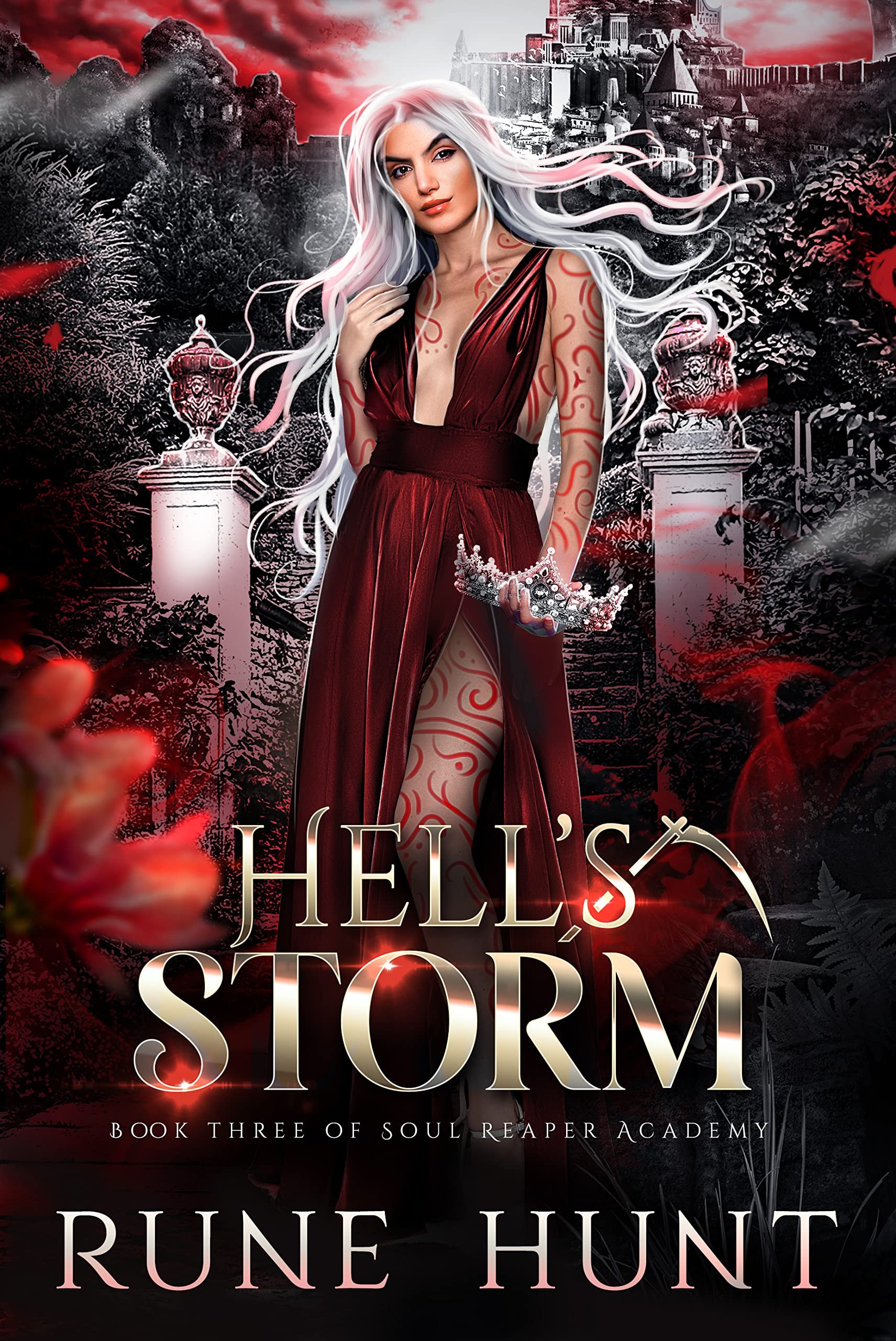 Hell's Storm : A Reverse Harem Hellhound Shifter Romance (Soul Reaper Academy Book 3) Cover